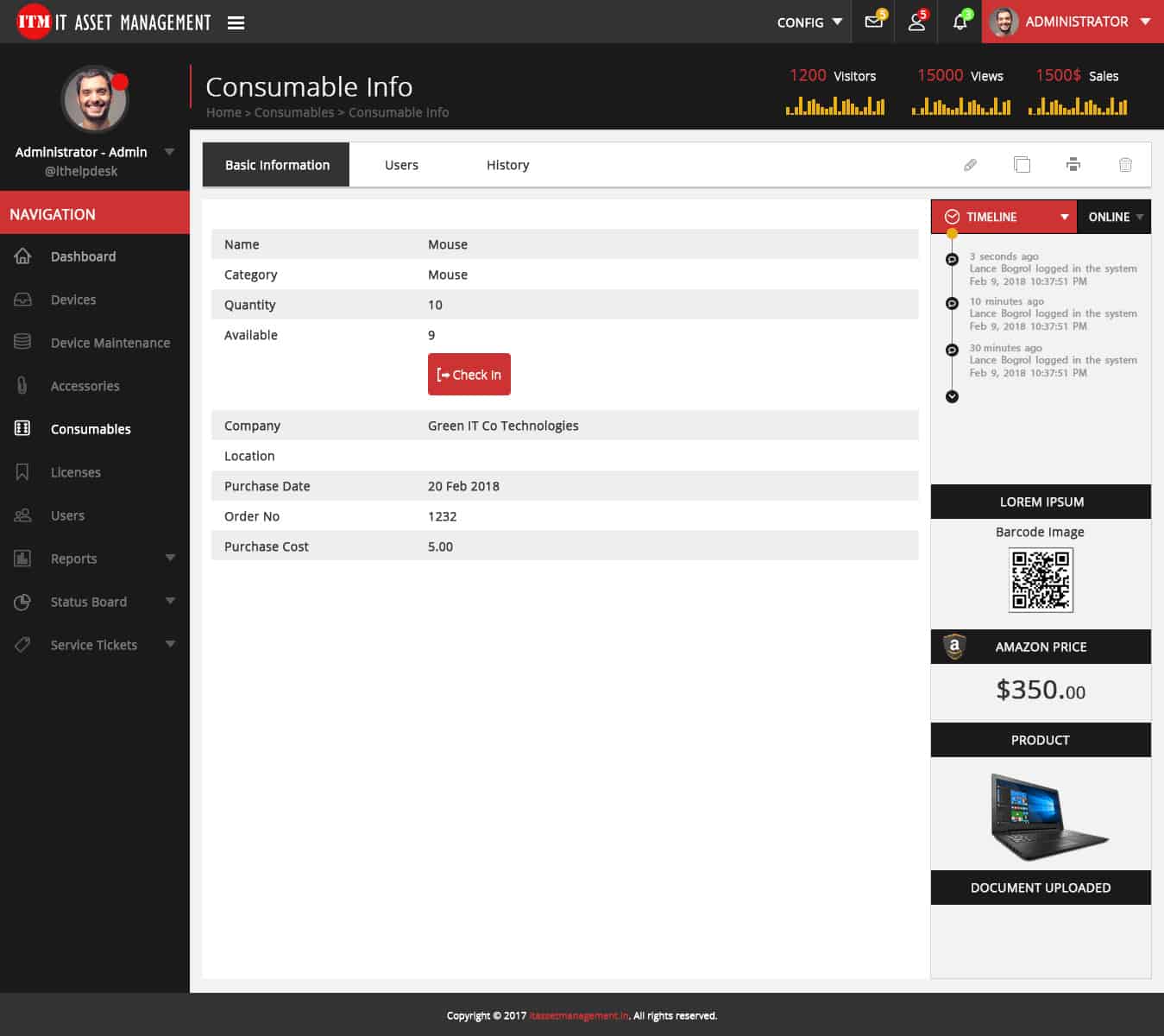 consumablesbasicinfo IT Asset Management Software